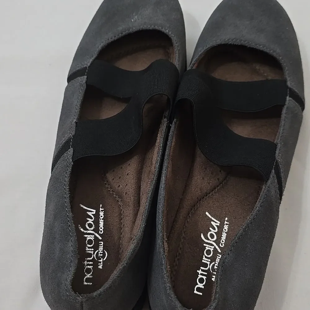Natural Soul Populate Mary Jane Grey Platform Shoes, Size 7.5